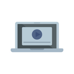 laptop video editing icon flat screen vector