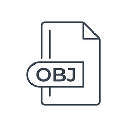 obj file format icon extension line vector image
