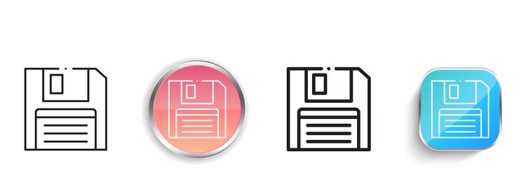 floppy disk icon thin linear regular and button vector image