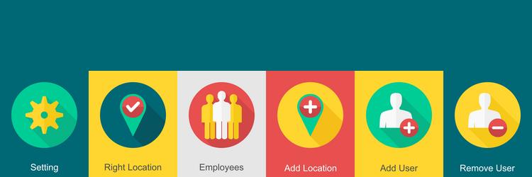 a set of 6 user interface icons as setting right vector image