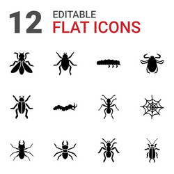 bug icons vector