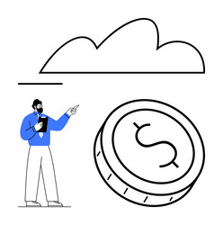 man analyzing financial data with digital tools vector image