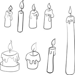 Set candles isolated on white vector