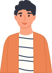 smiling boy portrait in casual clothing cartoon vector