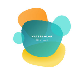 Abstract minimalist watercolor banner blob shape vector