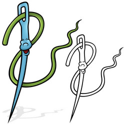 Scissors needle spool of thread and meter Vector Image