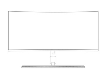 outline of modern thin frame display computer vector image