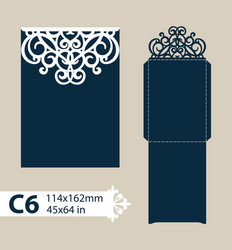 template envelope with carved openwork pattern vector image