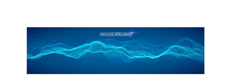 Artificial intelligence line round blue banner ai Vector Image