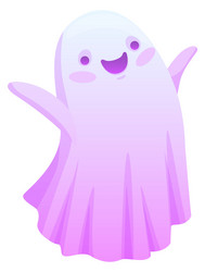 cute ghost cartoon character funny smiling spirit Vector Image