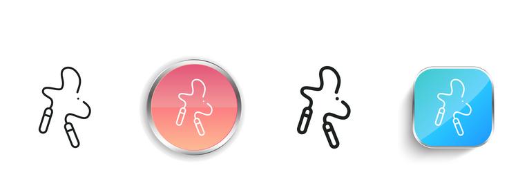 jump rope icon thin linear regular and button vector image
