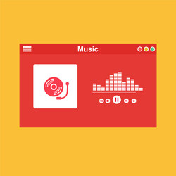 media player application app template with flat vector image