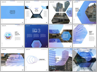 minimal brochure templates with hexagonal design vector image