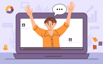 Distance learning online education video lesson Vector Image