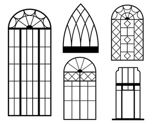 Window set white Royalty Free Vector Image - VectorStock