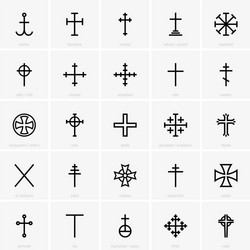 Christian Cross Symbols Vector Image