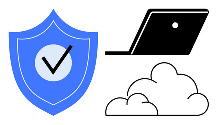 digital security and cloud computing protecting vector image