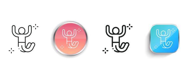 jump icon thin linear regular and button style vector image