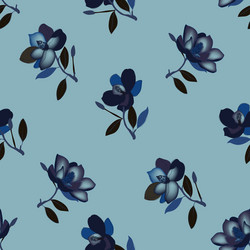 Seamless pattern with black twigs magnolia vector