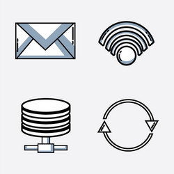 set data connection technology with information vector image