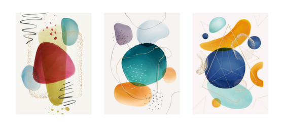 abstract watercolor covers and pages with blobs vector image