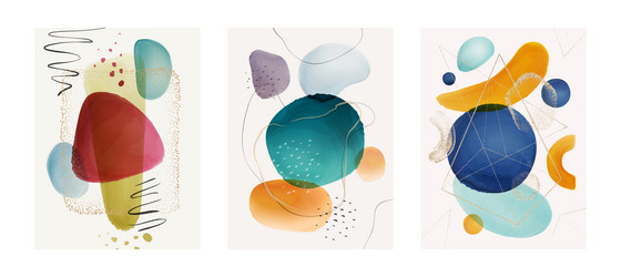 abstract watercolor covers and pages with blobs vector