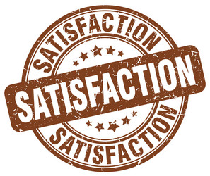 Grunge Brown Stamp - Satisfaction Vector Image