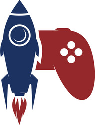 rocket game console turbo speed joystick vector image