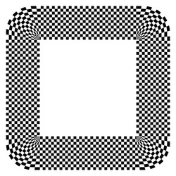 rounded shape with checkered pattern fill vector