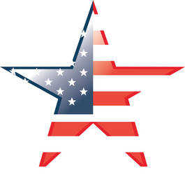 Usa flag symbol star shape vector