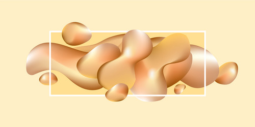 Abstract shiny gold in assorted drop shapes vector