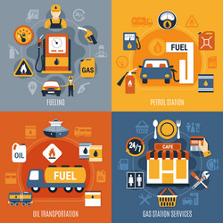 Fuel pump concept set vector