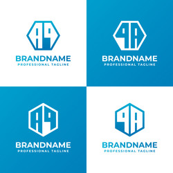 letters aq and qa hexagon logo set suitable vector image