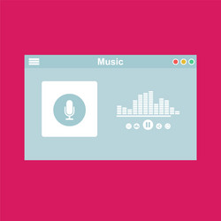 media player application app template with flat vector image