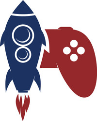 rocket game console turbo speed joystick vector image