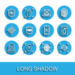 set line motion sensor rejection face recognition vector image