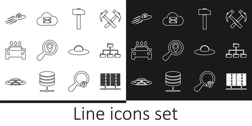 set line server data web hosting folder tree vector image