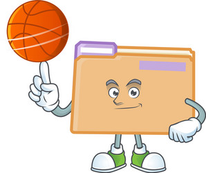 with basketball folder for saving a file document vector image
