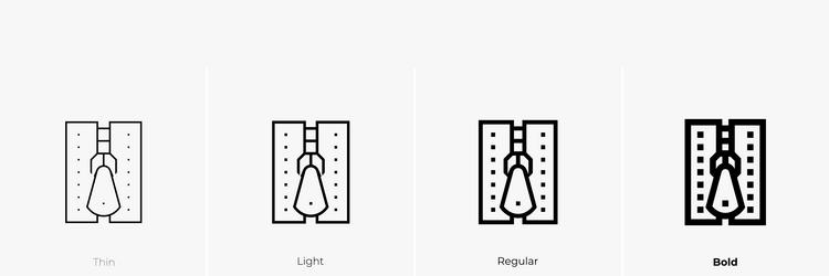 zip icon thin light regular and bold style design vector image