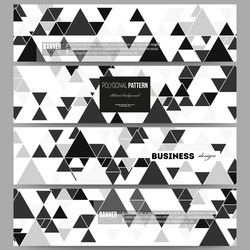banners set triangular pattern abstract vector image