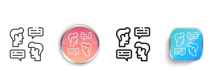 conversation icon thin linear regular and button vector image