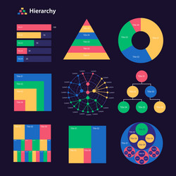 Hierarchy infographic chart design template set vector