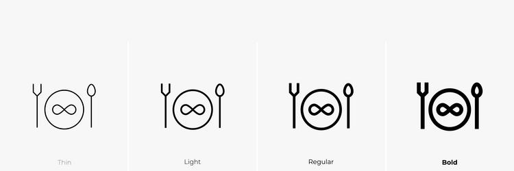 hunger icon thin light regular and bold style vector image