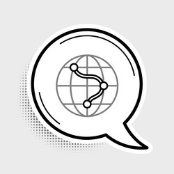 line computer monitor and folded map with location vector image