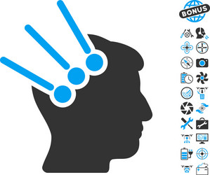 Neural interface connectors icon with copter tools vector