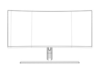 outline of modern thin frame display computer vector image