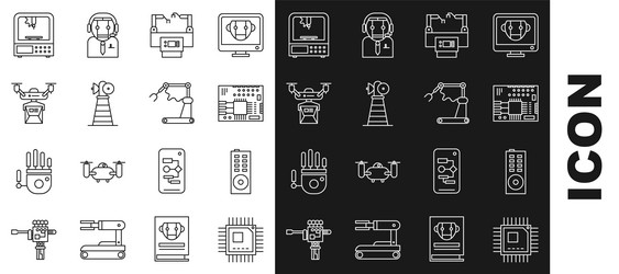 Set line processor with microcircuits cpu printed vector