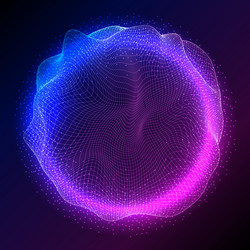 abstract sphere design with flowing particles vector