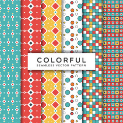 Colorful seamless patterns vector