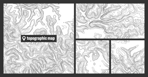 colorful topographic map sets with contour lines vector image